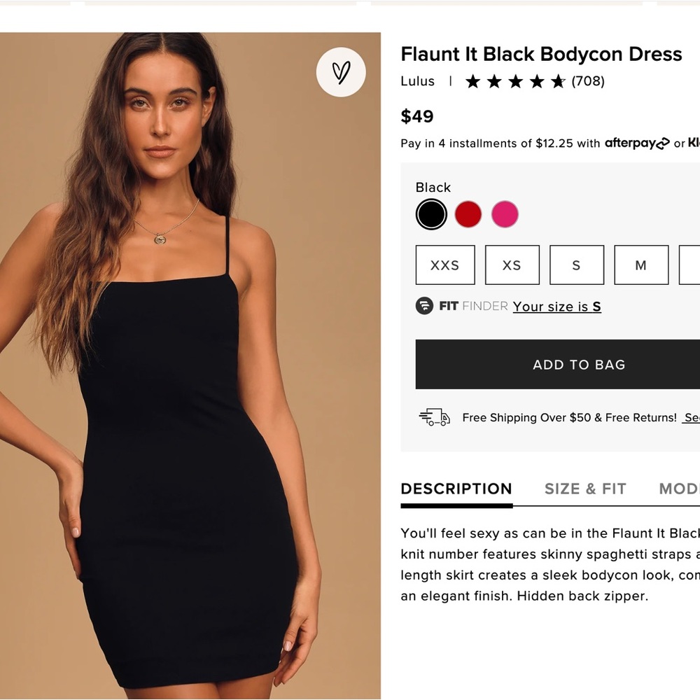 Lulus Flaunt It Black Bodycon Dress